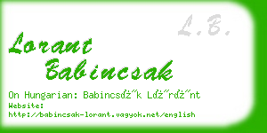 lorant babincsak business card